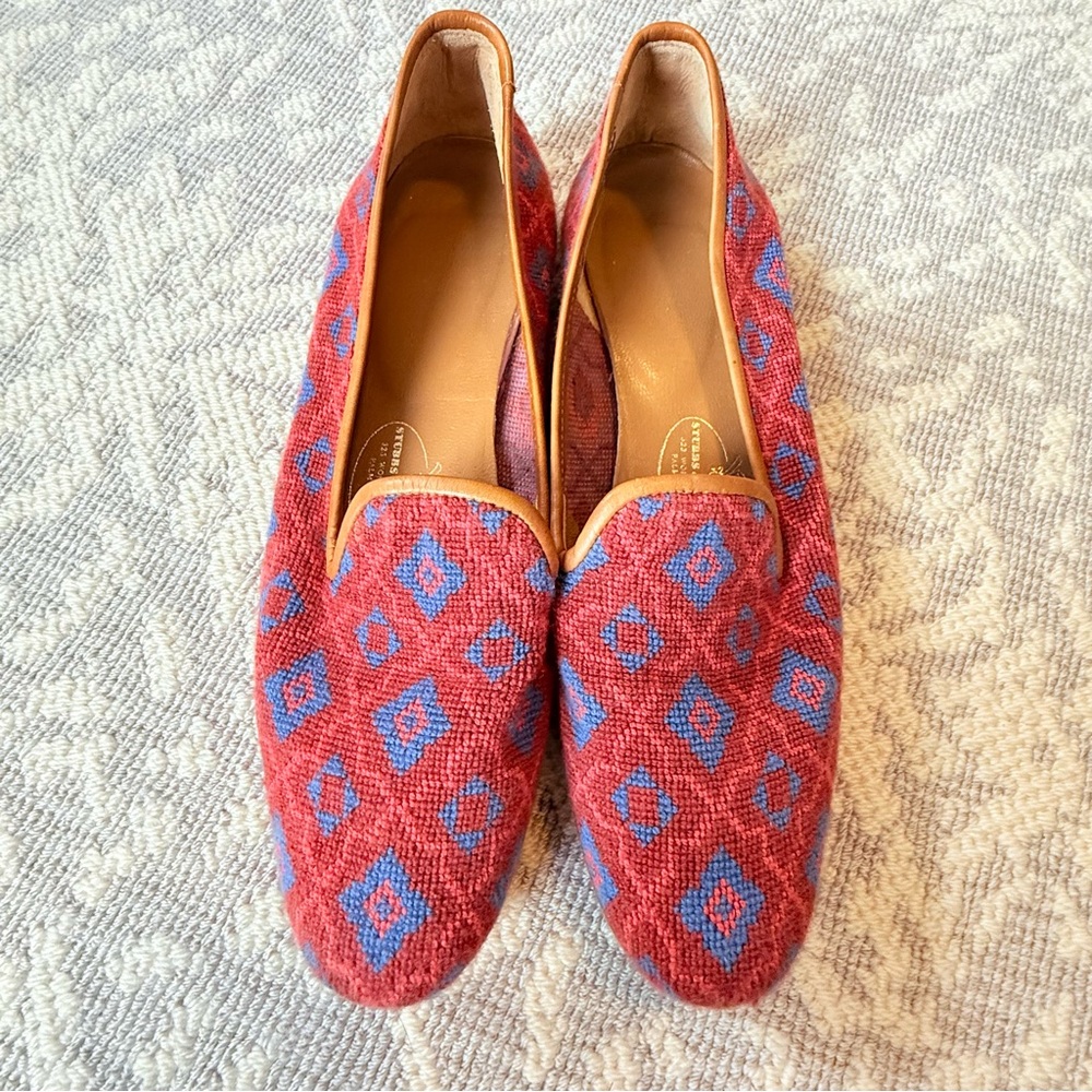 Stubbs & Wootton Needlepoint Loafers Slippers Shoes Womens Size 10 AA